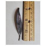 Sterling Silver Feather Brooch 5g