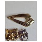 Theater Brooch Collection - Comedy/Tragedy Mask Set