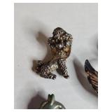 Silver-Tone Horse, Dog and Floral Pin Set