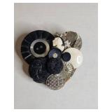 Mixed Button and Watch Parts Brooch