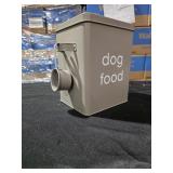 Navaris Dog Food Storage - Metal Container Bin for Pet Food with Portion Scoop for Storing Dry Food Biscuit Treats - Vintage Design Dog Food Bin - Retail: $32