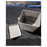 Navaris Dog Food Storage - Metal Container Bin for Pet Food with Portion Scoop for Storing Dry Food Biscuit Treats - Vintage Design Dog Food Bin - Retail: $32