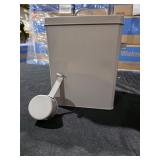 Navaris Dog Food Storage - Metal Container Bin for Pet Food with Portion Scoop for Storing Dry Food Biscuit Treats - Vintage Design Dog Food Bin - Retail: $32