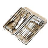 Suizaomo Nail Clippers Set for Men and Womens Gift Manicure Set 19 Pieces Stainless Steel Manicure Kit,Nail Care Tools with Luxurious Travel Case - Retail: $11