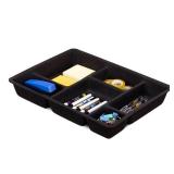 Navaris Felt Drawer Organizer Tray - Tidy Desk Drawers, Office Supplies, Jewelry, Cosmetics, Small Personal Items and Accessories - Black - Retail: $23