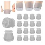 Aneaseit Chair Leg Floor Protectors - 16 pcs Gray - Felt Bottom Silicone Pads for Hardwood Floors & Furniture Feet - Rubber Caps for Chairs - Retail: $17
