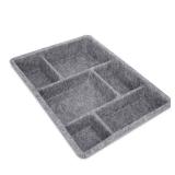 Navaris Felt Drawer Organizer Tray - Tidy Desk Drawers, Office Supplies, Jewelry, Cosmetics, Small Personal Items and Accessories - Gray - Retail: $22