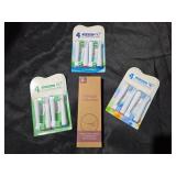 Replacement Electric Toothbrush Heads Compatible with Oral-B, 12 Pack Replacement Head + 2 Tongue Scrapers to Eliminate Bad Breath, 3 Types of Brush Heads - Retail: $13