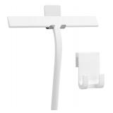 Kincmax All-Purpose Shower Squeegee - Stainless Steel Silicone Bath Squeegee - Window Shower Door Squeegee for Shower Glass Doors with Hook - Bathroom Shower Kitchen - Medium White - Retail: $19