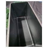 Navaris Bread Loaf Pan with Lid - Cast Iron Bread Baking Dish for Bulge Top or Flat Top Breads Meat Veg Meatloaf - Baking Tin 13-3/8\" x 5-1/8\" x 5-1/8\" - Green - Retail: $57