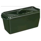 Navaris Bread Loaf Pan with Lid - Cast Iron Bread Baking Dish for Bulge Top or Flat Top Breads Meat Veg Meatloaf - Baking Tin 13-3/8\" x 5-1/8\" x 5-1/8\" - Green - Retail: $57