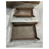 Navaris Faux Leather Tray Set - 2 Valet Organizer Trays for Bedside Table Desk with Dividers- Store Keys, Change, Wallet, Phone, Glasses - Gray - Retail: $26