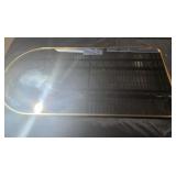 Navaris Arched Wall Mirror - Full Length Golden Arch Framed Mirror - Wall-Mounted Mirror with Gold Aluminum Alloy Frame - 43.3 x 19.7 in (110 x 50 cm) - Retail: $111