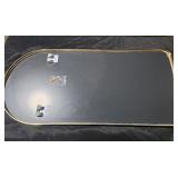 Navaris Arched Wall Mirror - Full Length Golden Arch Framed Mirror - Wall-Mounted Mirror with Gold Aluminum Alloy Frame - 43.3 x 19.7 in (110 x 50 cm) - Retail: $111