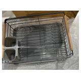 Navaris Dish Drainer Rack - Plate, Silverware, Pots and Pans Drying Rack for Kitchen with Beechwood Handles - Modern Retro Design Drip Tray - Gray - Retail: $56