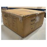 Navaris Glass Fruit Bowl with Stand - Clear Round Centerpiece for Dining Table - Gold Tinted Metal Footed Salad Bowl - for Serving or as Decorative Display - Retail: $30