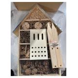 Navaris Insect House with Stakes - Extra Large Wooden Bug Hotel 22.4\" H x 15\" W - Bee, Butterfly, Ladybug Natural Nesting Habitat for Garden and Yard - Retail: $73