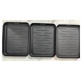 Navaris Set of 3 Shoe Drip Trays - Multi-Purpose Boot Tray for Rain Boots, Winter Boots, Sneakers. Suitable for Indoor and Outdoor Use in All Seasons. Color: Black. - Retail: $21