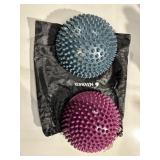 Navaris 2X Hedgehog Balance Pods - Set of 2 Spiky Fitness Domes for Sports, Foot Massage, Stability Training, Balancing in Multiple Colors - Retail: $30