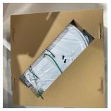 Navaris Flush Mount Ceiling Light - 12.6\" Diameter Drum Lamp Shade LED Fixture with Remote Control - Bedroom Nursery - Light Gray with Star Effect - Retail: $45