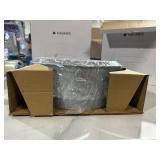 Navaris Flush Mount Ceiling Light - 12.6\" Diameter Drum Lamp Shade LED Fixture with Remote Control - Bedroom Nursery - Light Gray with Star Effect - Retail: $45