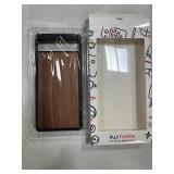 kwmobile Real Wood Case Compatible with Google Pixel 6a Case - Hard Wooden Cover w/TPU Bumper - Dark Brown Walnut - Retail: $13