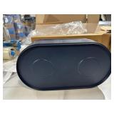 Navaris Raised Dog Food Bowls with Stand - Elevated Pet Bowl Feeding Station for Large, Medium, and Small Dogs - High 2 Bowl Feeder with Storage & Splash-Proof Feature - Navy Blue - Retail: $39