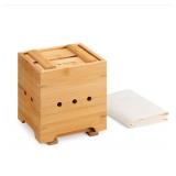 Navaris Bamboo Tofu Maker Kit - Tofu Mold for Making Fresh Homemade Tofu, Cheese, Tempeh - Tofu Making Kit Made of High Quality 100% Natural Material - Retail: $32