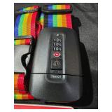 Navaris TSA Luggage Strap - Secure Adjustable Strap for Suitcases with Combination Lock - Lockable Cross Case Travel Belt for Luggage with ID Tag - Retail: $7