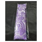 Hi-Tie Mens Purple Paisley Ties Silk Necktie Pockets Square Cufflinks Sets Wedding Party - Retail: $9
