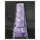 Hi-Tie Mens Purple Paisley Ties Silk Necktie Pockets Square Cufflinks Sets Wedding Party - Retail: $9