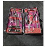 Suizaomo Nail Clippers Set for Men and Womens Gift Manicure Set 19 Pieces Stainless Steel Manicure Kit,Nail Care Tools with Luxurious Travel Case - Retail: $11