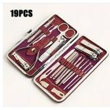 Suizaomo Nail Clippers Set for Men and Womens Gift Manicure Set 19 Pieces Stainless Steel Manicure Kit,Nail Care Tools with Luxurious Travel Case - Retail: $11