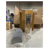 Navaris Glass Water Bottle with Tea Infuser - Double Walled Borosilicate Glass Travel Tumbler with Bamboo Lid and Non Slip Gray Neoprene Sleeve - 17oz - Retail: $25