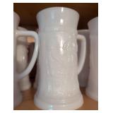 Federal Milk Glass Colonial Pattern Drinking Mugs