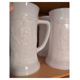 Federal Milk Glass Colonial Pattern Drinking Mugs