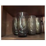 MCM Smoke Green Swirl Pattern Drinking Glasses Set