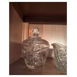 Cut Glass Sugar Bowl and Creamer Set