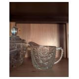 Cut Glass Sugar Bowl and Creamer Set