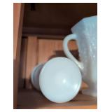 White Milk Glass Pedestal Drinking Set