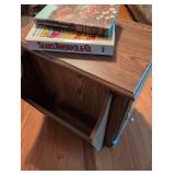 Side table/cabinet with magazine rack and pull out table. 1908 Sears Roebuck & Co. Garden Encyclopedia Book included.