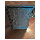 Side table/cabinet with magazine rack and pull out table. 1908 Sears Roebuck & Co. Garden Encyclopedia Book included.