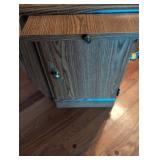 Side table/cabinet with magazine rack and pull out table. 1908 Sears Roebuck & Co. Garden Encyclopedia Book included.