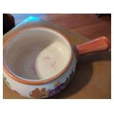 Floral Ceramic Soup Bowl with Handle