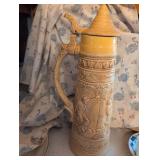German Beer Stein with Medieval Figures 18 inch tall