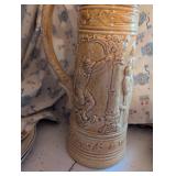 German Beer Stein with Medieval Figures 18 inch tall