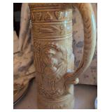 German Beer Stein with Medieval Figures 18 inch tall