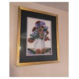 Framed Floral Still Life by B. Katz