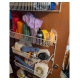 White Wire Over Door Storage Rack with contents - boys room on closet door