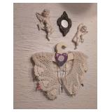 Cherub Wall Decor Set with Jewelry Display